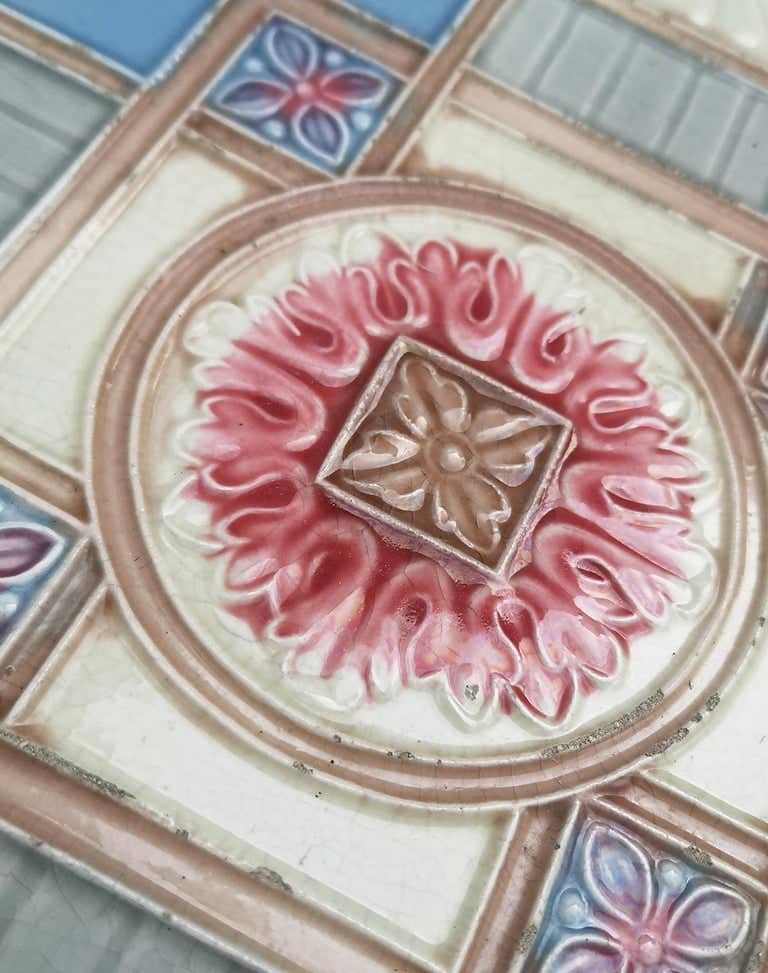 1 of the 13 Glazed Relief Tiles Produits Céramiques de la Dyle, circa 1930