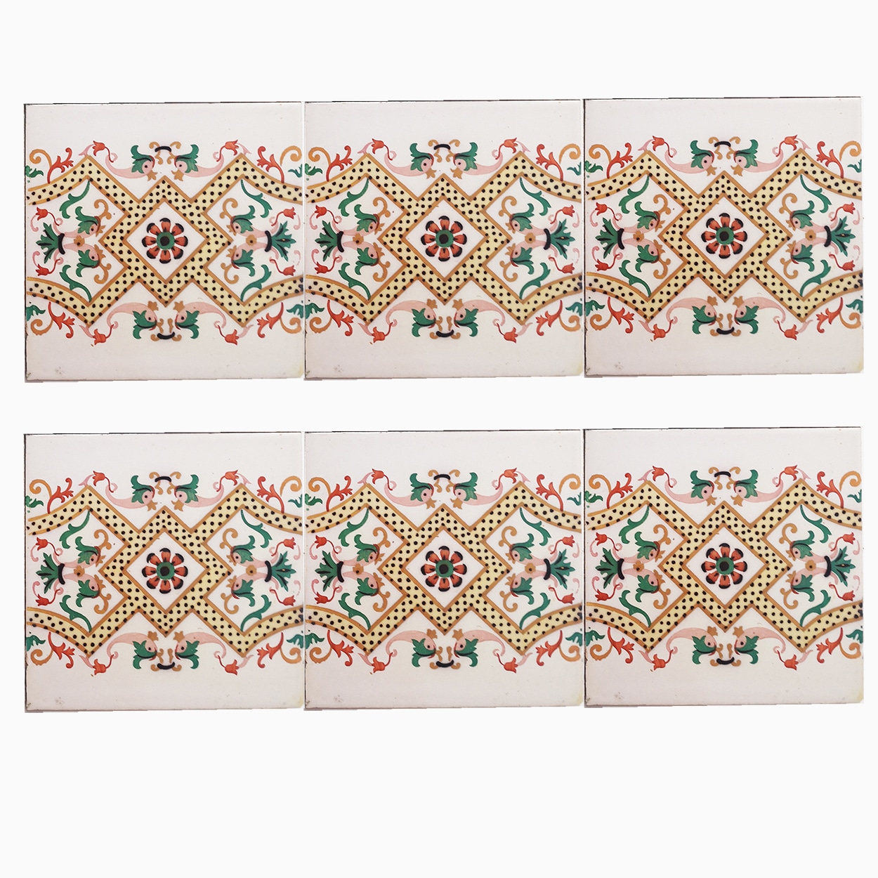 1 of the 20 Pcs Antique Ceramic Tiles with Fish by Onda Spain, circa 1900