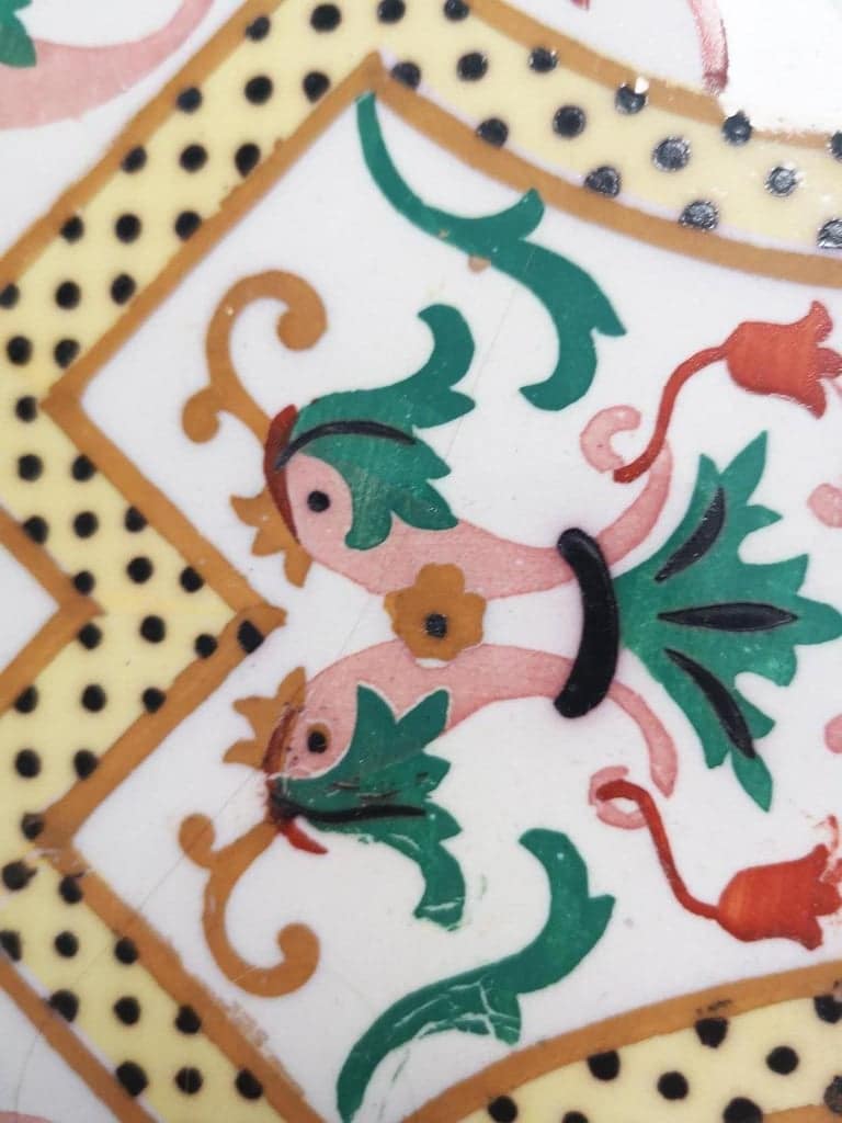 1 of the 20 Pcs Antique Ceramic Tiles with Fish by Onda Spain, circa 1900