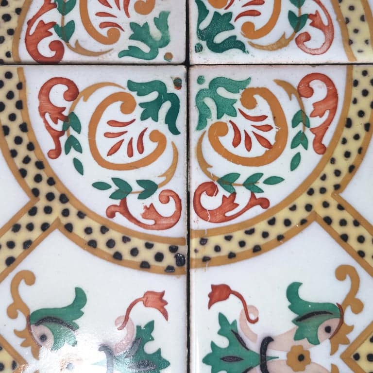 1 of the 20 Pcs Antique Ceramic Tiles with Fish by Onda Spain, circa 1900