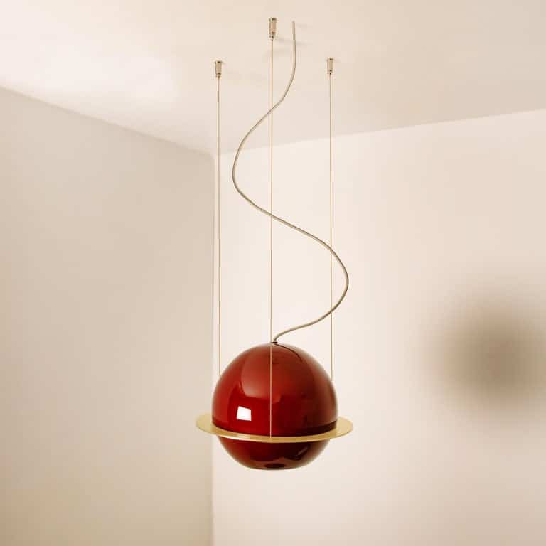 Organic Hand Blown 1 Glass Boules Eye Light Fixture, Made to Order