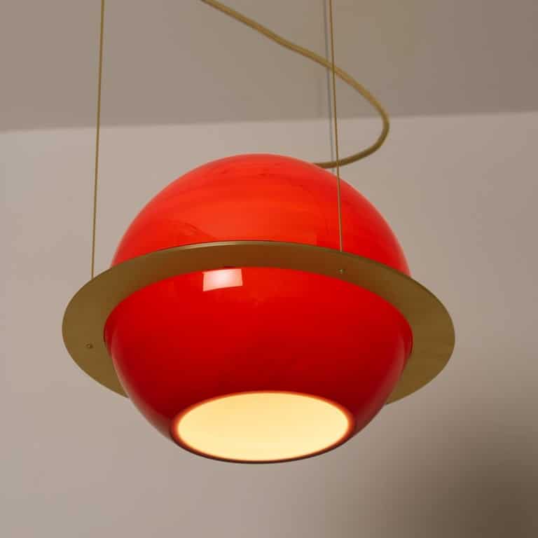 Organic Hand Blown 1 Glass Boules Eye Light Fixture, Made to Order