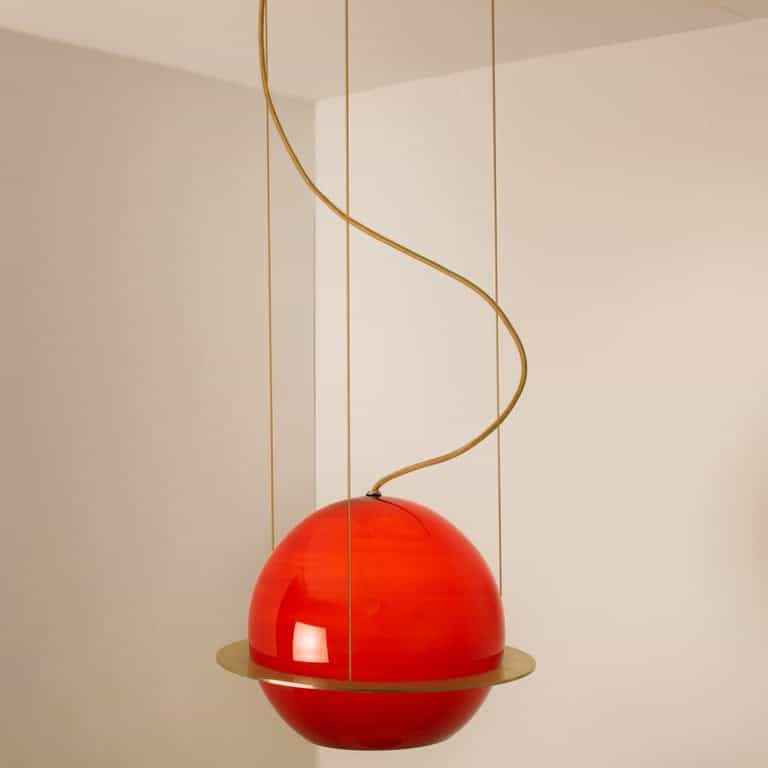 Organic Hand Blown 1 Glass Boules Eye Light Fixture, Made to Order