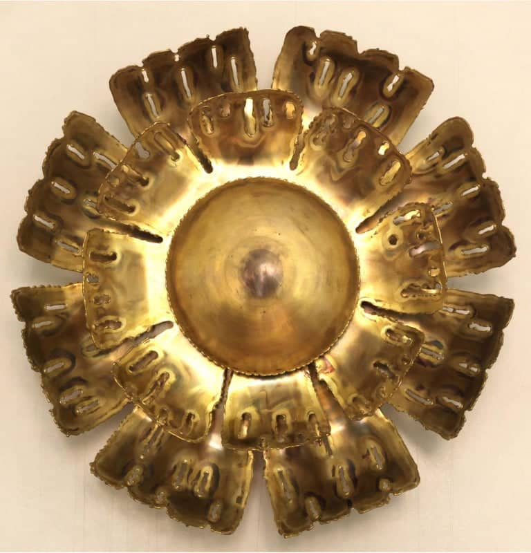 Pair of Large Brutalist Flower Wall Sconces by Svend Aage Holm Sørensen, 1960s