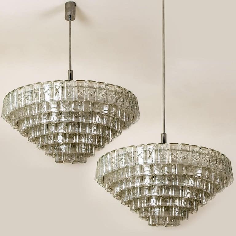 Pair of Huge XXL Giant Ballroom Light Fixtures, 1970s