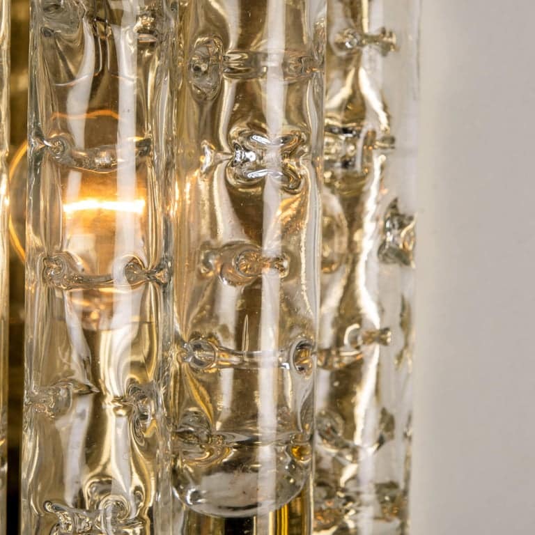 Pair of Doria Wall Lamps in Brass and Glass, 1960s