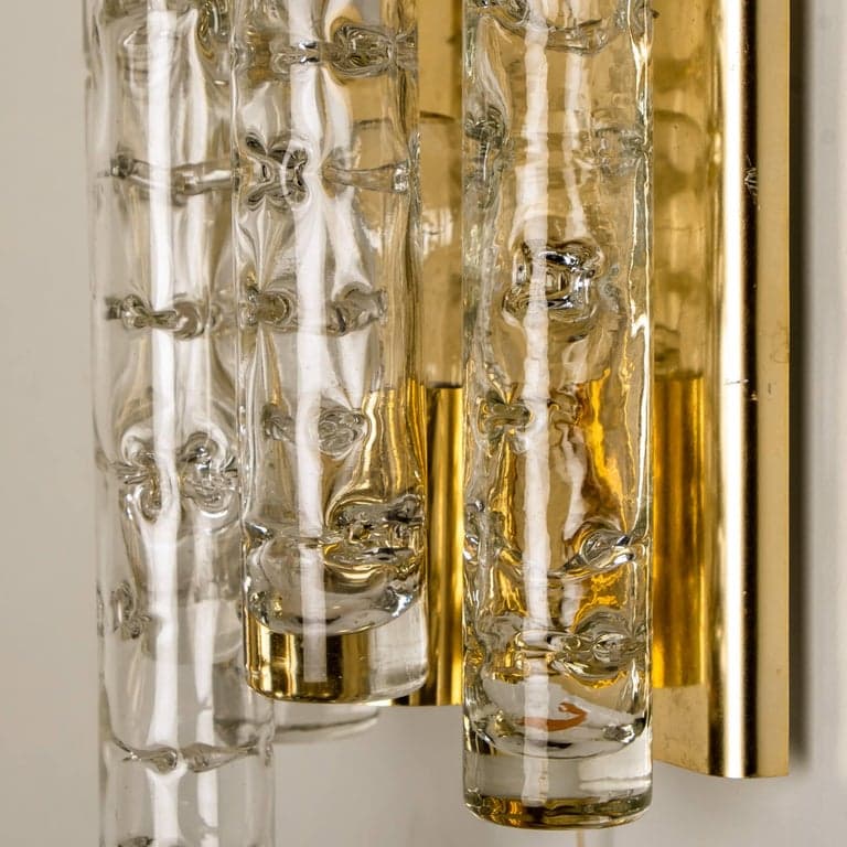 Pair of Doria Wall Lamps in Brass and Glass, 1960s