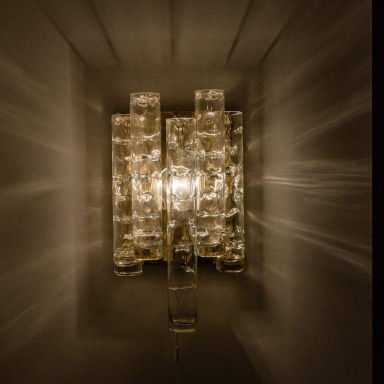 Pair of Doria Wall Lamps in Brass and Glass, 1960s