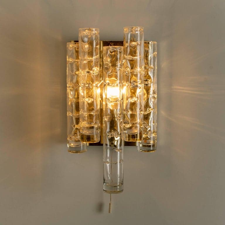 Pair of Doria Wall Lamps in Brass and Glass, 1960s
