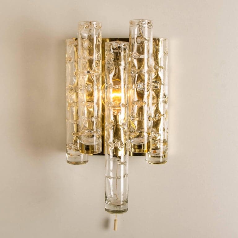 Pair of Doria Wall Lamps in Brass and Glass, 1960s
