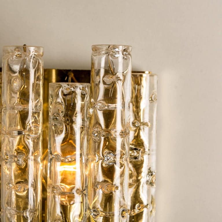 Pair of Doria Wall Lamps in Brass and Glass, 1960s