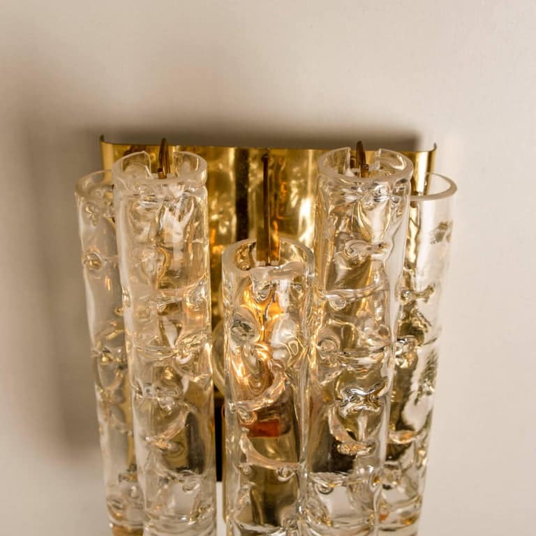 Pair of Doria Wall Lamps in Brass and Glass, 1960s
