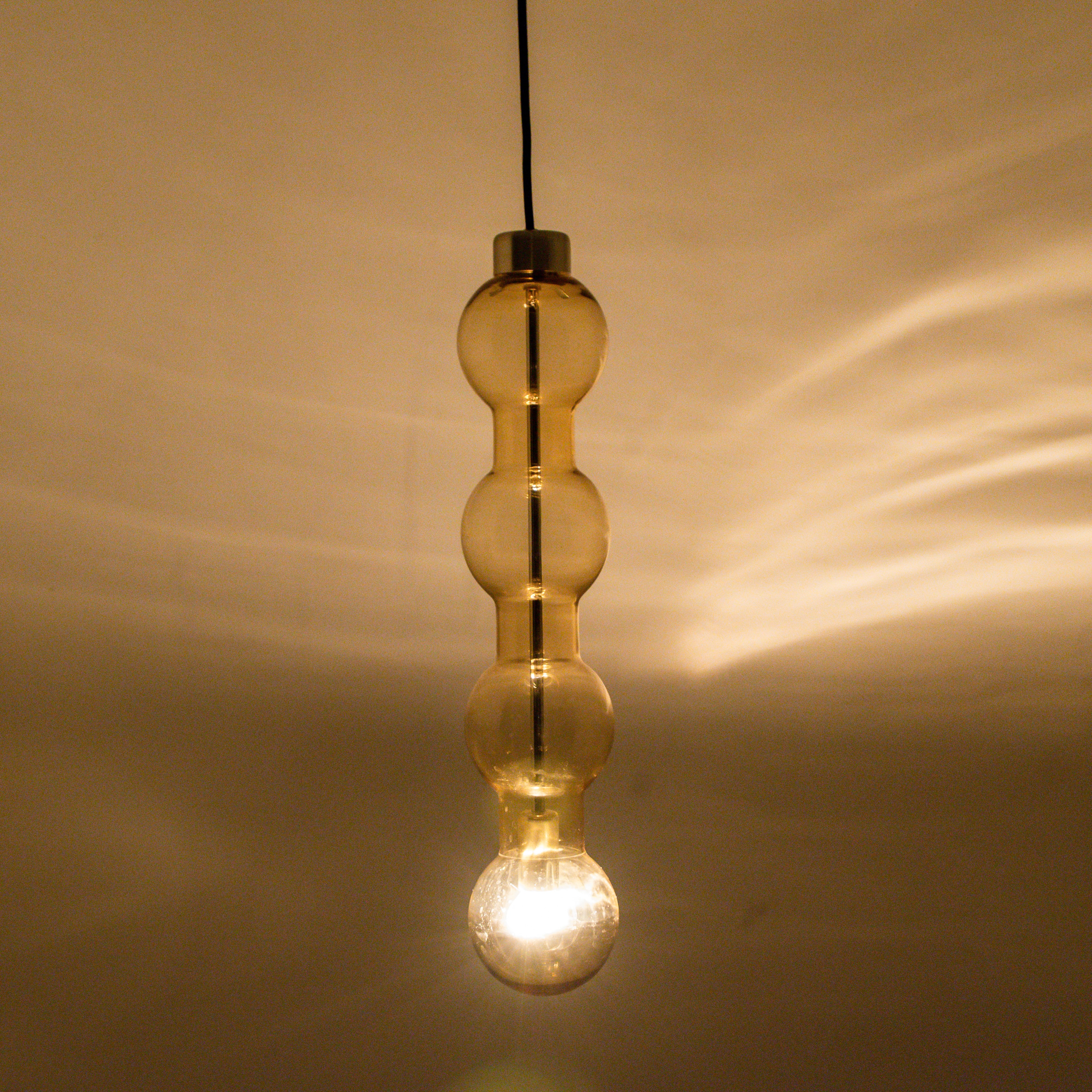 Several Glass Amber Pedant Lights, Doria, 1960s