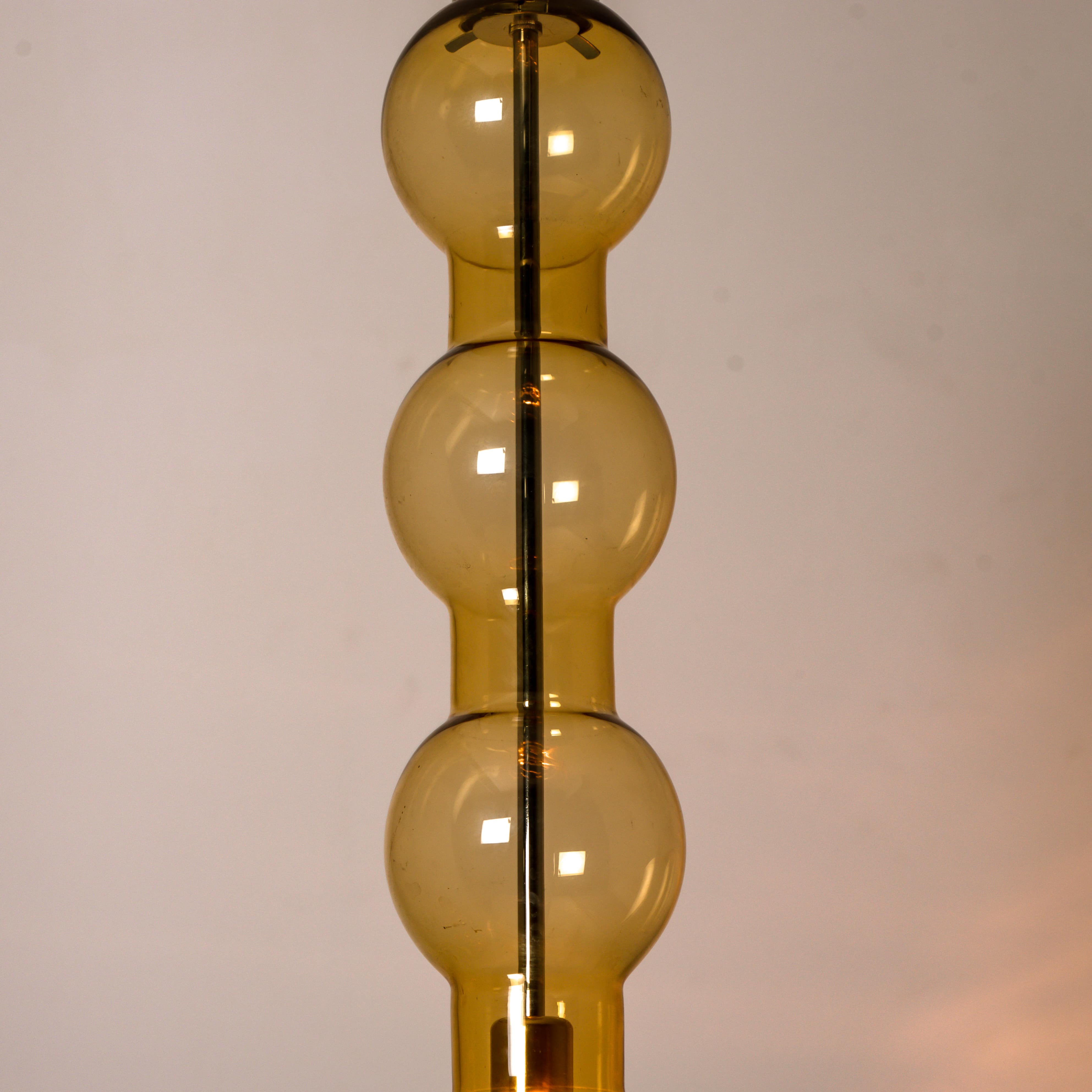 Several Glass Amber Pedant Lights, Doria, 1960s
