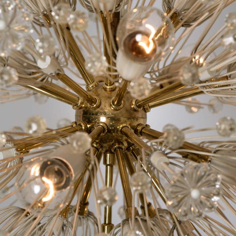 Pair of Fabulous Emil Stejnar Snowball Orbit Sputnik Chandeliers, Austria