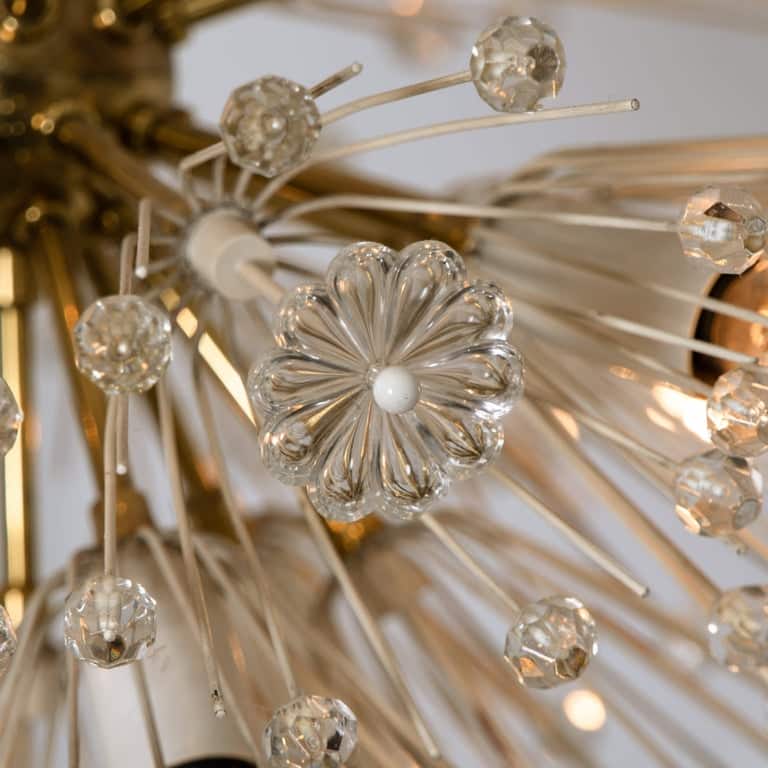 Pair of Fabulous Emil Stejnar Snowball Orbit Sputnik Chandeliers, Austria