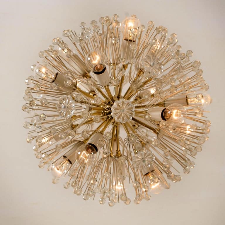 Pair of Fabulous Emil Stejnar Snowball Orbit Sputnik Chandeliers, Austria