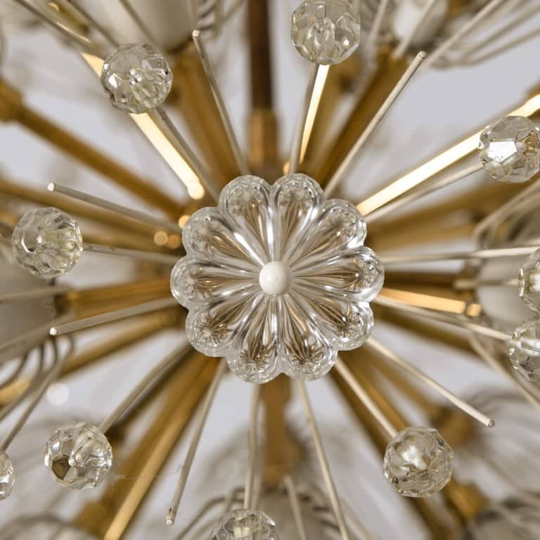 Pair of Fabulous Emil Stejnar Snowball Orbit Sputnik Chandeliers, Austria