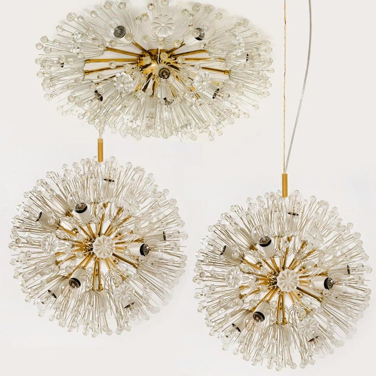 Pair of Fabulous Emil Stejnar Snowball Orbit Sputnik Light Fixtures, Austria