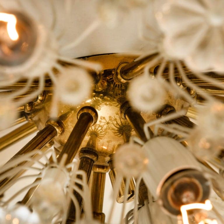 Pair of Fabulous Emil Stejnar Snowball Orbit Sputnik Light Fixtures, Austria