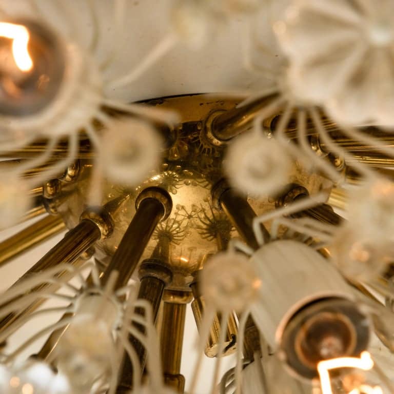 Pair of Fabulous Emil Stejnar Snowball Orbit Sputnik Chandeliers, Austria