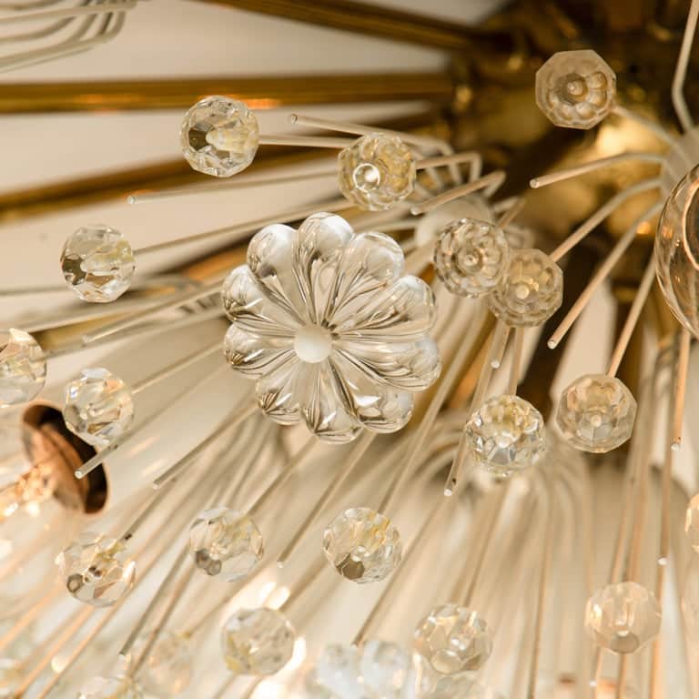 Pair of Fabulous Emil Stejnar Snowball Orbit Sputnik Chandeliers, Austria
