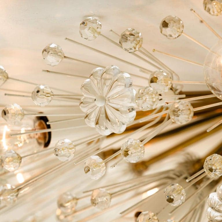 Pair of Large Emil Stejnar Snowball Orbit Sputnik Flushmount, Austria, 1950s
