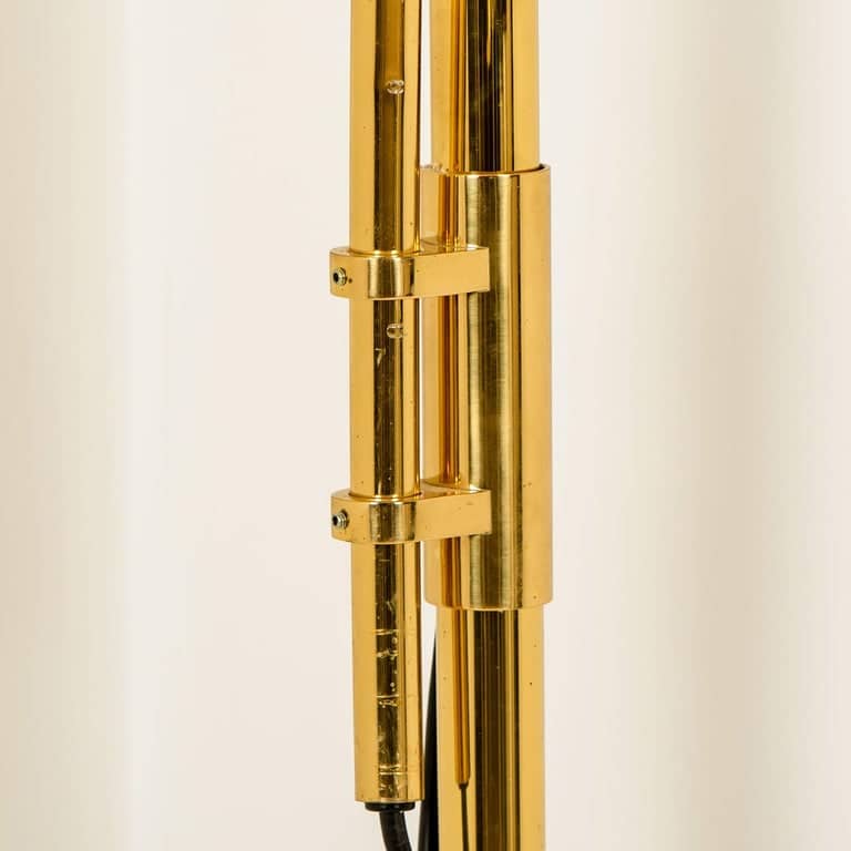 Florian Schulz Double Ball Brass Arc Floor Lamp, Height Adjustable, 1970