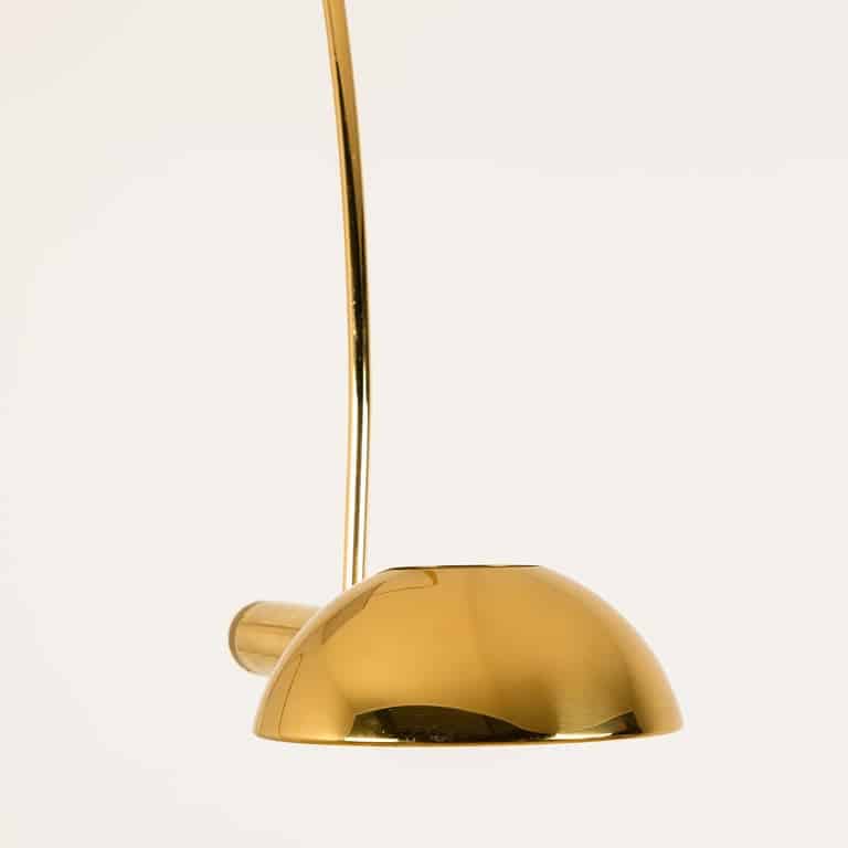 Florian Schulz Double Ball Brass Arc Floor Lamp, Height Adjustable, 1970
