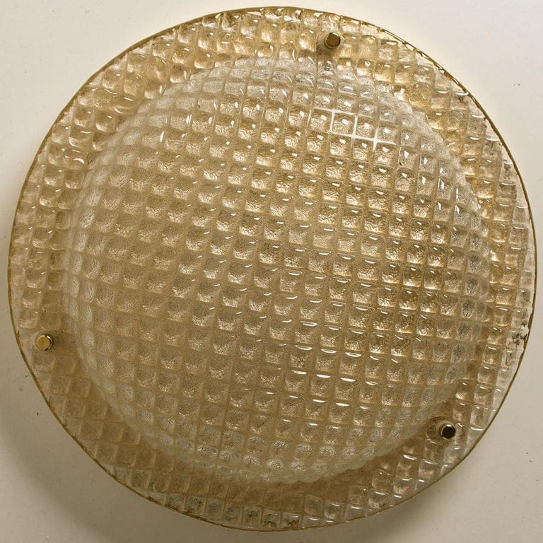 1 of the 4 Textured Murano Flush Mount / Wall Light by Hillebrand, 1970