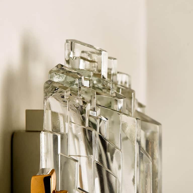Pair of of Icicle Glass Wall Sconces /Lights, 1960s