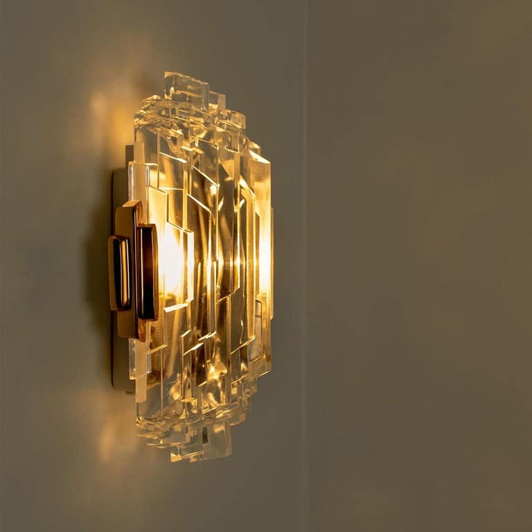 Pair of of Icicle Glass Wall Sconces /Lights, 1960s