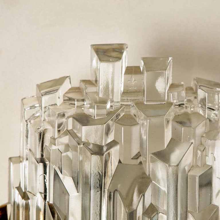 Pair of of Icicle Glass Wall Sconces /Lights, 1960s