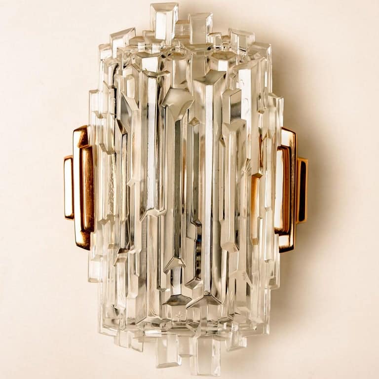 Pair of of Icicle Glass Wall Sconces /Lights, 1960s