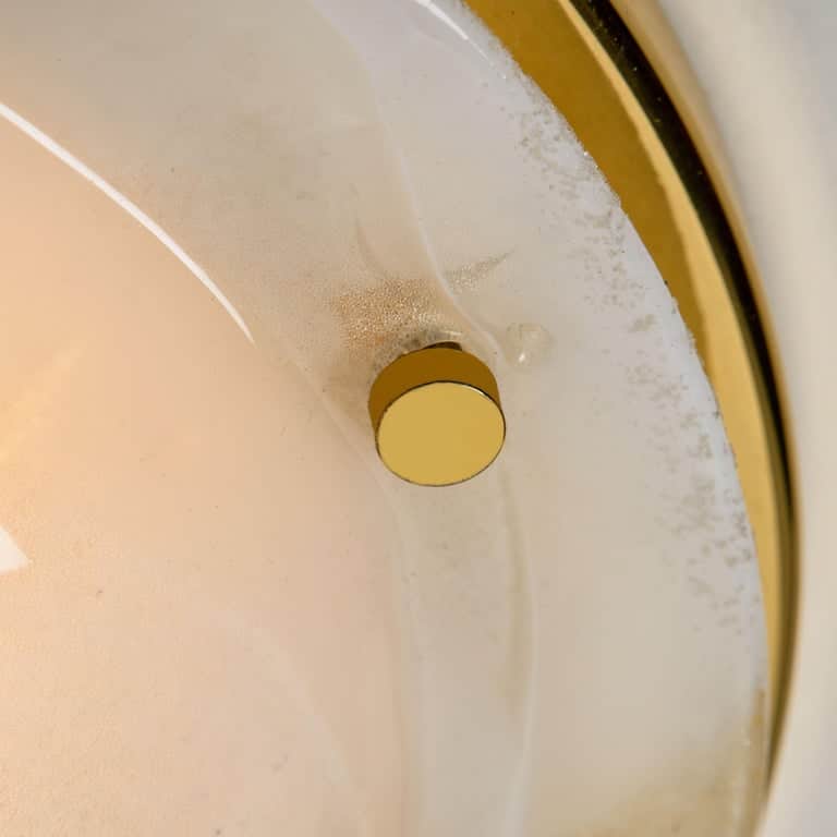 Brass and Blown Murano Glass Wall Light or Flush Mount, 1960s