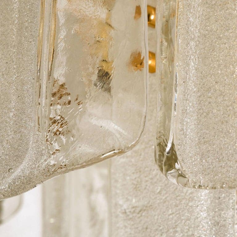 1 of the 3 Extra Large Massive Glass Brass Flush Mounts in the Style of Kalmar