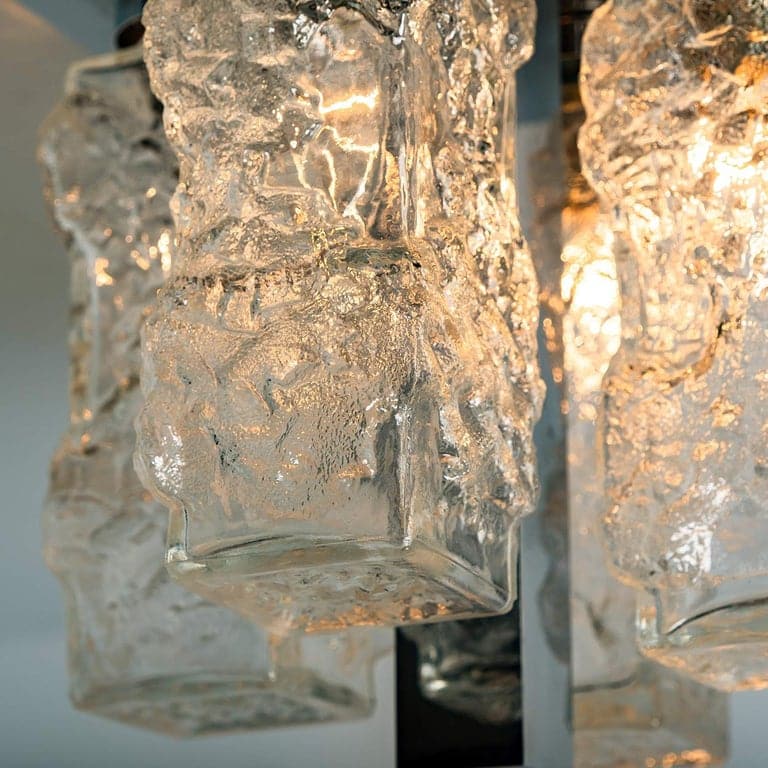 1 of the 2 Hillebrand Brutalist Flush Mounts in the Style of Kalmar, 1970s
