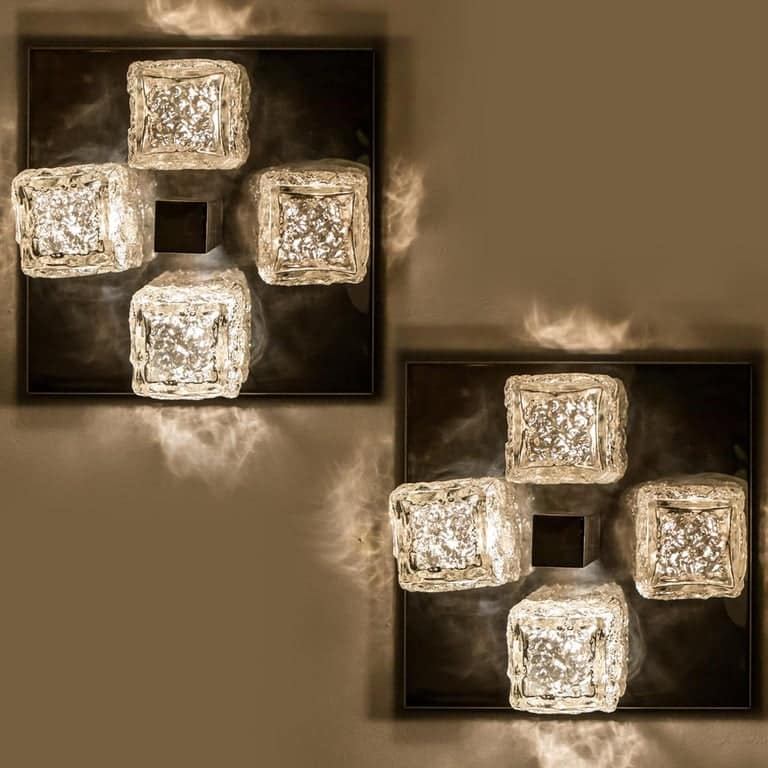 1 of the 2 Hillebrand Brutalist Flush Mounts in the Style of Kalmar, 1970s