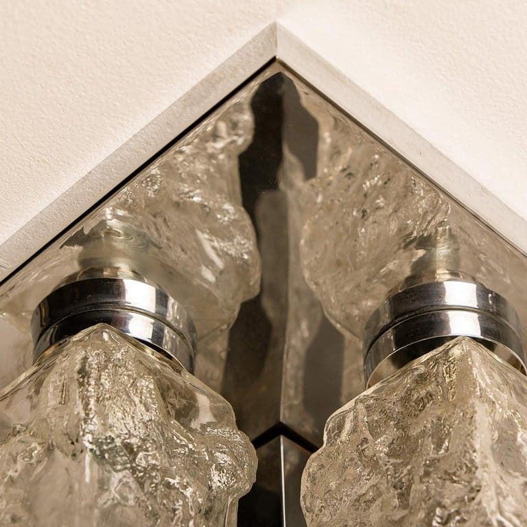 1 of the 2 Hillebrand Brutalist Flush Mounts in the Style of Kalmar, 1970s