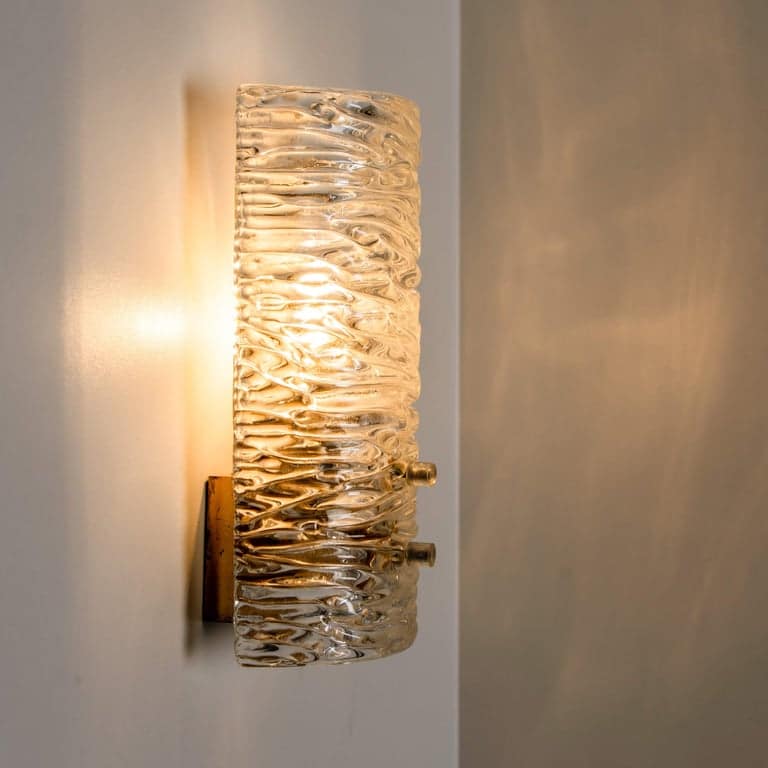 1 of the 12 Handmade Brass and Glass Wall Lights or Sconces by J.T. Kalmar