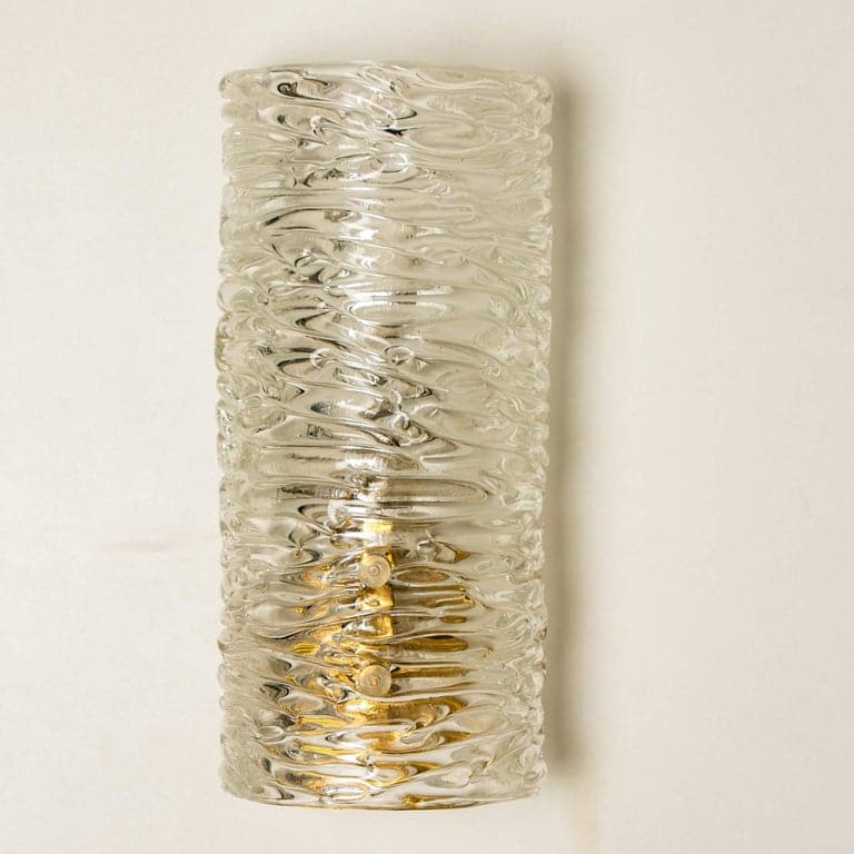 Pair of  Handmade Brass and Glass Wall Lights or Sconces by J.T. Kalmar, Austria