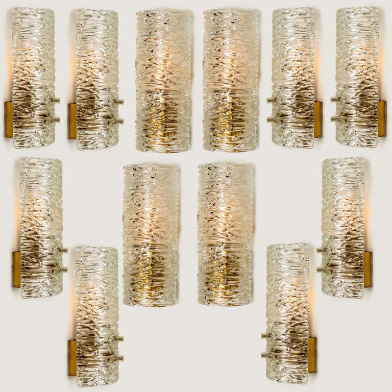 1 of the 12 Handmade Brass and Glass Wall Lights or Sconces by J.T. Kalmar