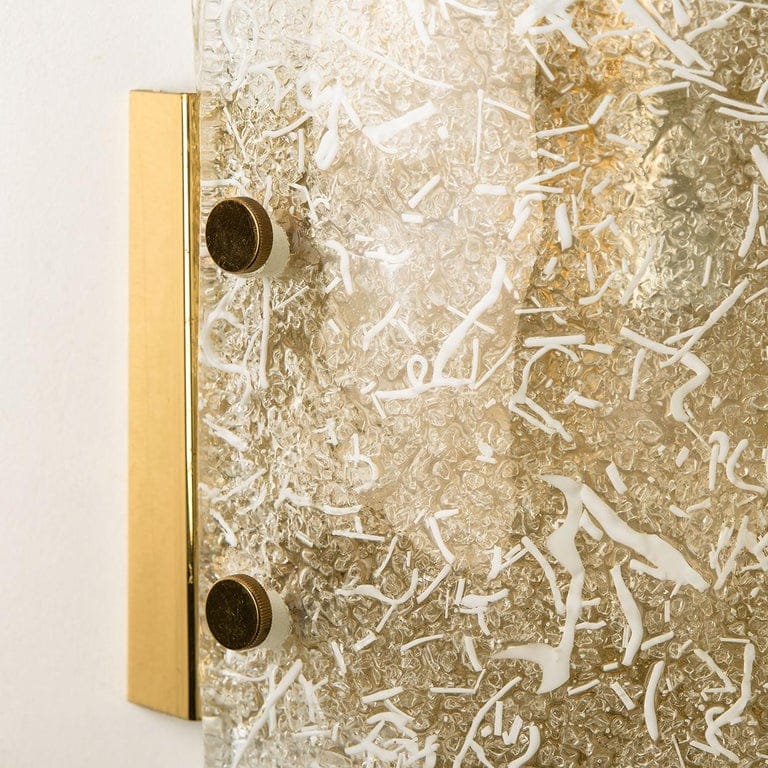 Pair of Glass Brass Wall Sconces by Hillebrand, Austria, 1960
