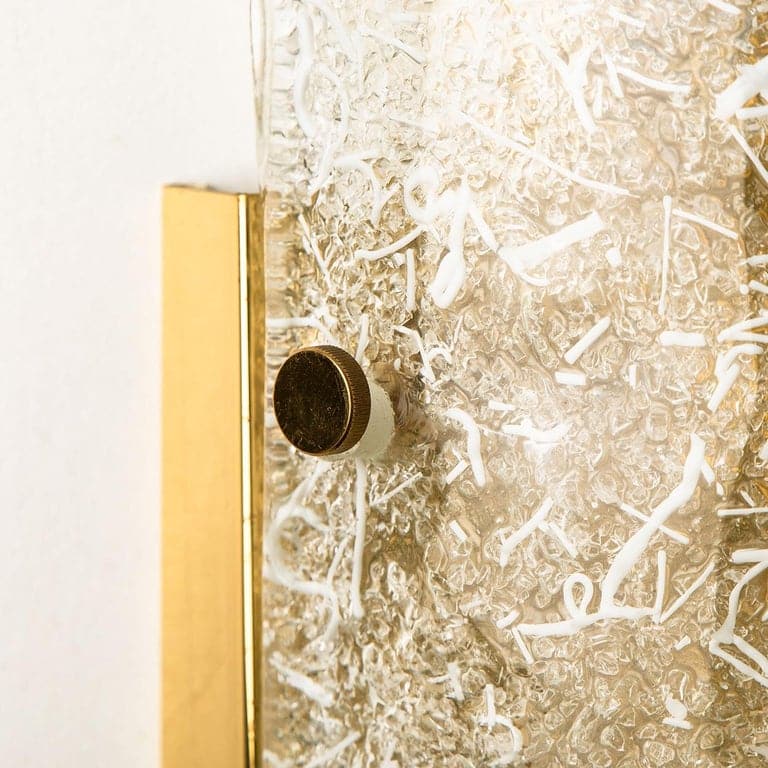 Pair of Glass Brass Wall Sconces by Hillebrand, Austria, 1960