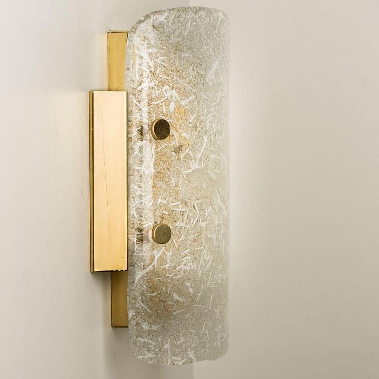 Pair of Glass Brass Wall Sconces by Hillebrand, Austria, 1960