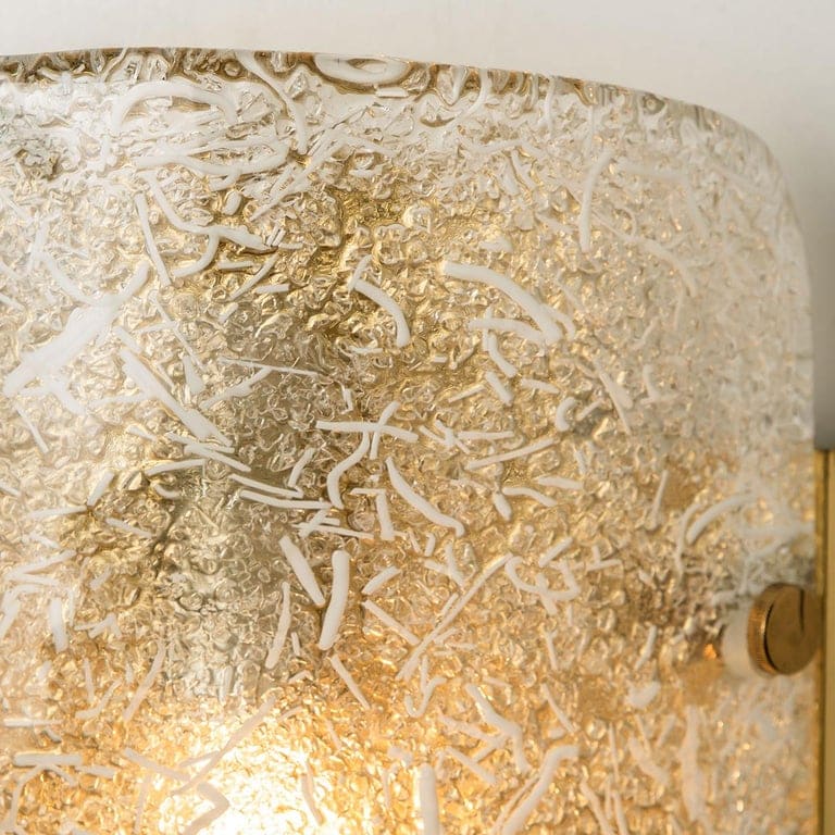Pair of Glass Brass Wall Sconces by Hillebrand, Austria, 1960