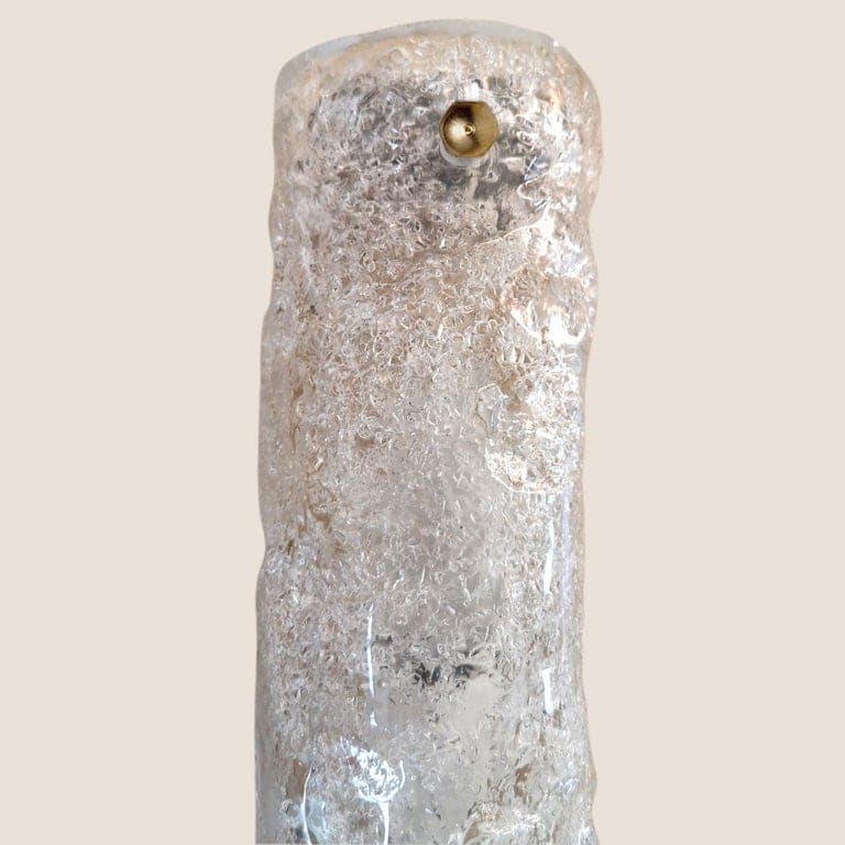 One of the Four Blown Murano Glass and Brass Wall Lights by Hillebrand