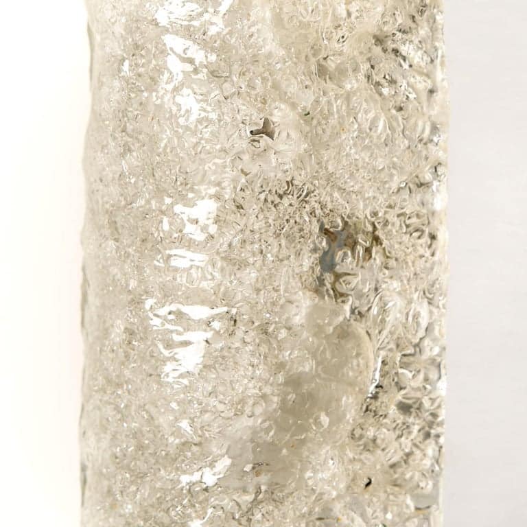 One of the Four Blown Murano Glass and Brass Wall Lights by Hillebrand
