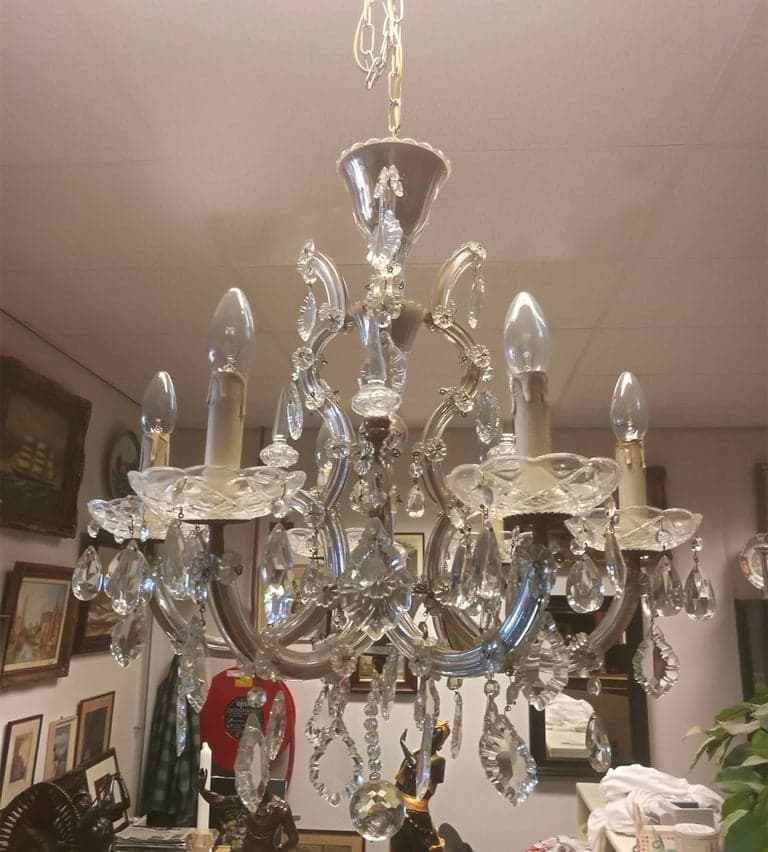 Pair of Italian Maria Theresa Six-Light Chandeliers
