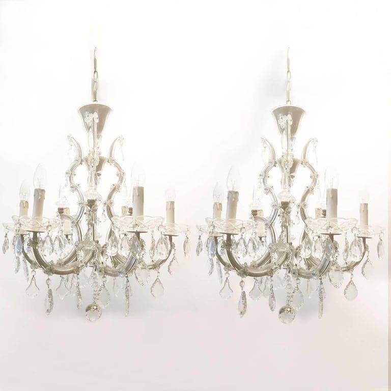 Pair of Italian Maria Theresa Six-Light Chandeliers